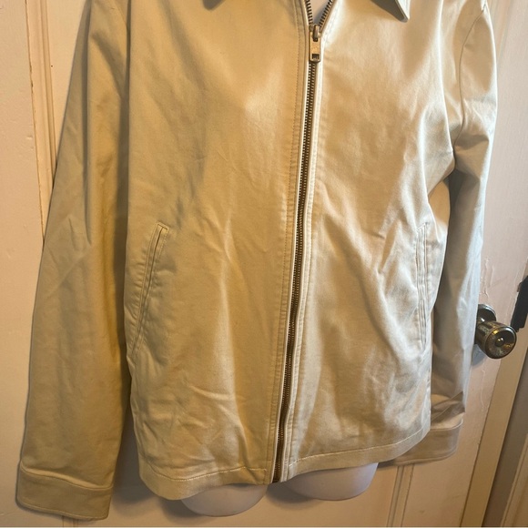 NEW Express Mens XS Jacket Beige Full Zip Stretch Cotton Twill Golf Windbreaker - Picture 4 of 12